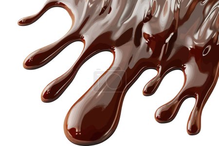 Glänzend fließender Schokoladensirup. Vektor-Illustrationsdesign.