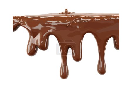 Glatt tropfende Schokolade auf unsichtbarer Oberfläche. Vektor-Illustrationsdesign.
