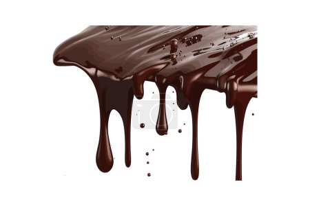 Ilustración de Gotas gruesas de chocolate en el borde horizontal invisible. Diseño de ilustración vectorial. - Imagen libre de derechos