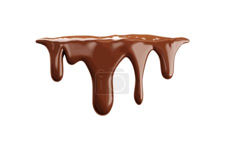 Dripping Chocolate Sauce on White Background. Vector illustration design.