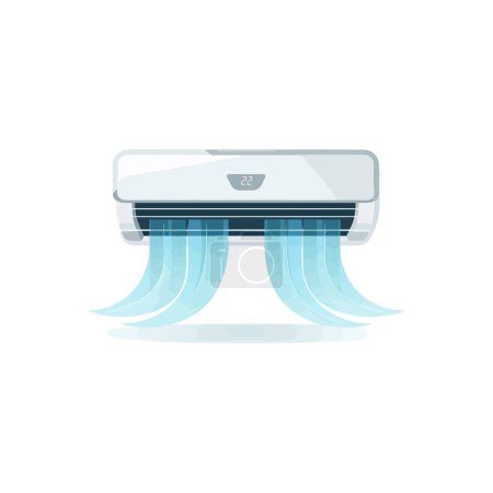 Modern Air Conditioner Blowing Cold Air. Vector illustration design.