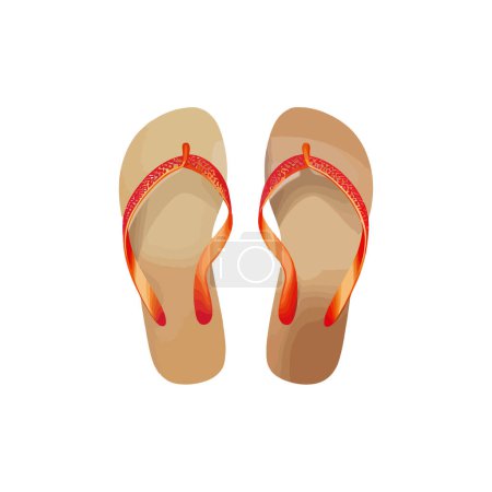 Pair of Stylish Orange Flip Flops. Vector illustration design.