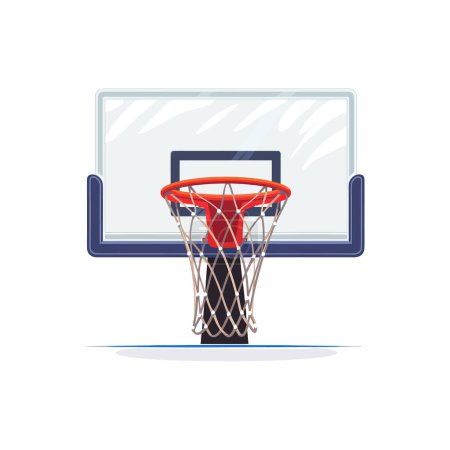 Vista frontal del aro de baloncesto profesional. Diseño de ilustración vectorial.