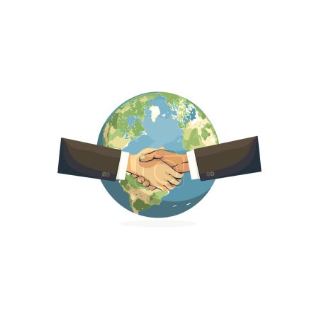 Global Partnership Handshake. Vector illustration design.