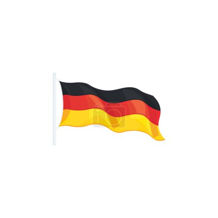 Elegant German Flag on a Pole. Vector illustration design.
