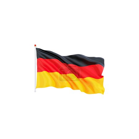 Vibrante bandera alemana ondeando orgullosamente. Diseño de ilustración vectorial.