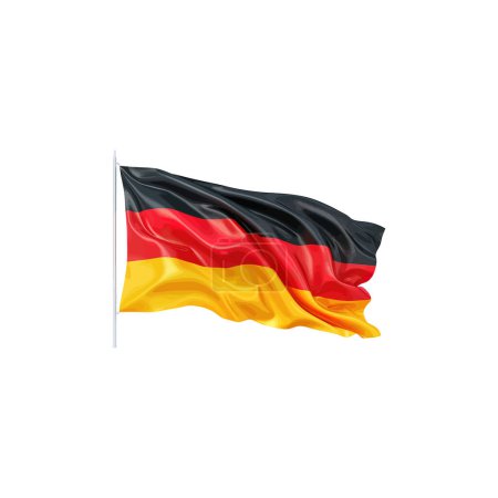 Deutsche Nationalflagge weht im Wind. Vektor-Illustrationsdesign.