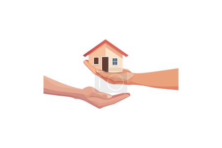 Hands Exchanging a House. Vector illustration design.