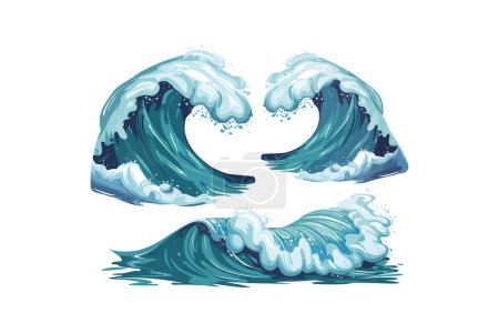 Dynamic Ocean Waves. Vector illustration design.