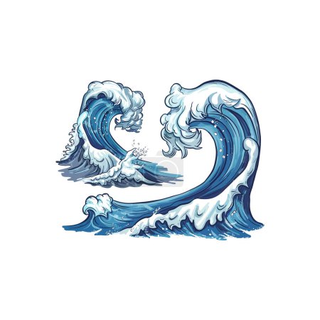 Energetic Ocean Waves. Vector illustration design.