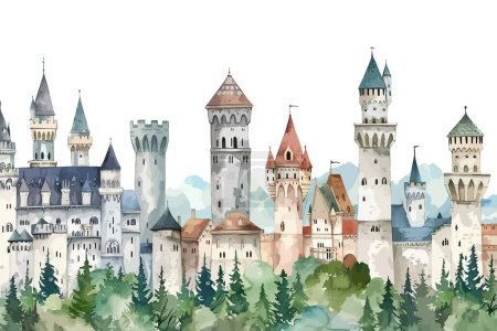 Majestic Medieval Castles. Vector illustration design.