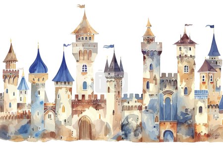 Enchanting Medieval Castles. Vector illustration design.