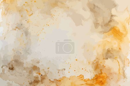 Texture aquarelle abstraite beige et jaune. Illustration vectorielle.