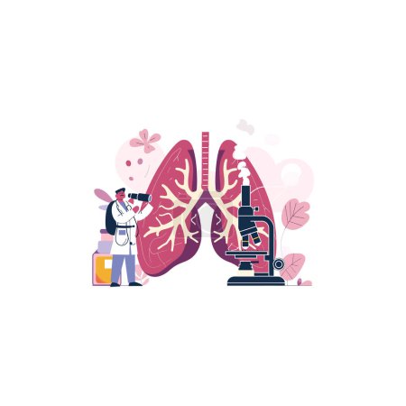Medical Research on Human Lungs. Vector illustration design.