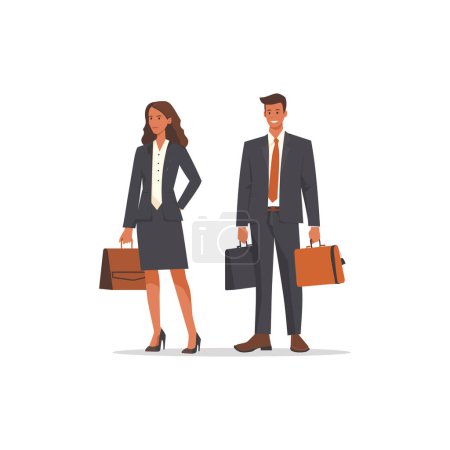 Business Professionals with Briefcases. Vector illustration design.