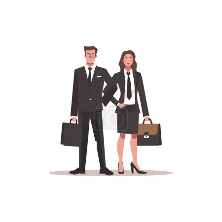 Business Professionals Holding Briefcases. Vector illustration design.
