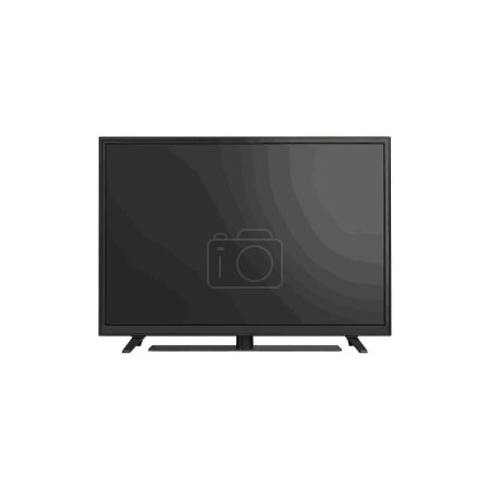 Télévision à écran plat moderne avec cadre noir. Illustration vectorielle.