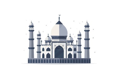 Elegant Mosque Illustration with Minarets and Domes. Vector illustration design.