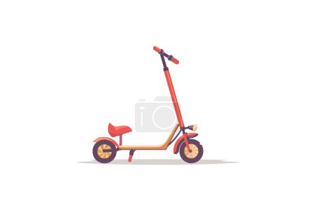 Red Electric Scooter with Seat. Vector illustration design.