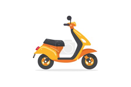 Yellow Electric Scooter with Seat. Vector illustration design.