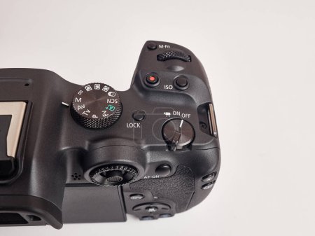 Photo for Digital mirrorless camera, top view of controls. - Royalty Free Image