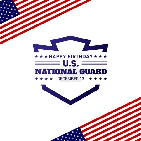 Illustration for United States National Guard birthday. To show appreciation for the United States national guards - Royalty Free Image