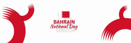 Abstract white banner background with Bahrian flag to celebrate national day. Very suitable to be used to celebrate national day