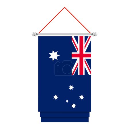 Ilustración de Ondeando bandera de Australia en estilo plano, ondeando bandera, vector de ilustración - Imagen libre de derechos