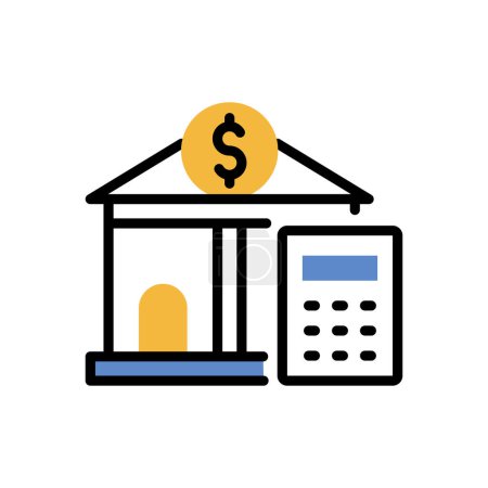 Ilustración de Icono de la banca en línea, ilustración simple web - Imagen libre de derechos