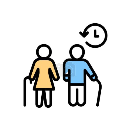 Ilustración de Icono de pareja de edad vector ilustración - Imagen libre de derechos