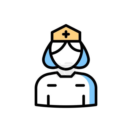 Téléchargez les photos : Illustration vectorielle icône infirmière - en image libre de droit