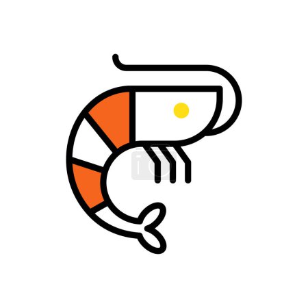 Téléchargez les illustrations : Crevettes icône vectoriel illustration - en licence libre de droit