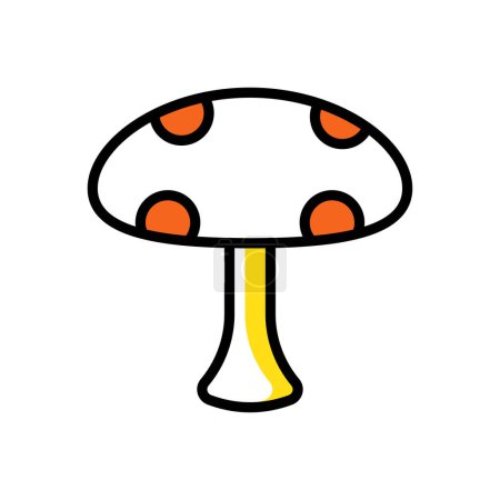 Téléchargez les illustrations : Illustration vectorielle icône champignon - en licence libre de droit