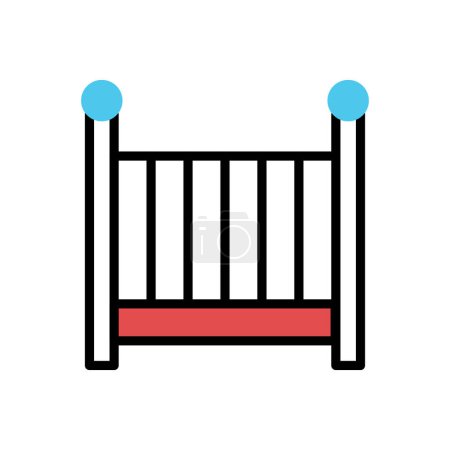 Illustration for Baby bed icon vector illustration - Royalty Free Image