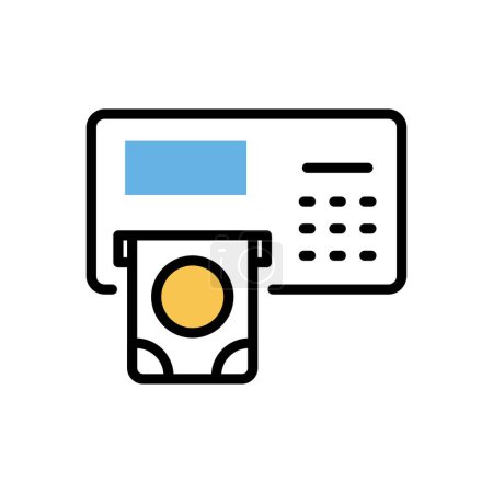 Illustration for ATM icon, web simple illustration - Royalty Free Image