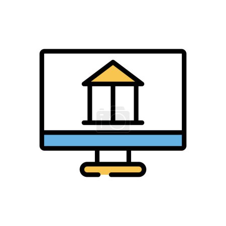 Ilustración de Icono de la banca en línea, ilustración simple web - Imagen libre de derechos