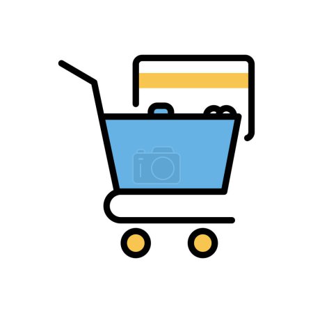 Ilustración de Icono de la compra en línea, ilustración simple web - Imagen libre de derechos