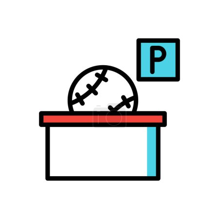 Ilustración de Icono del parque de pelota, ilustración simple web - Imagen libre de derechos