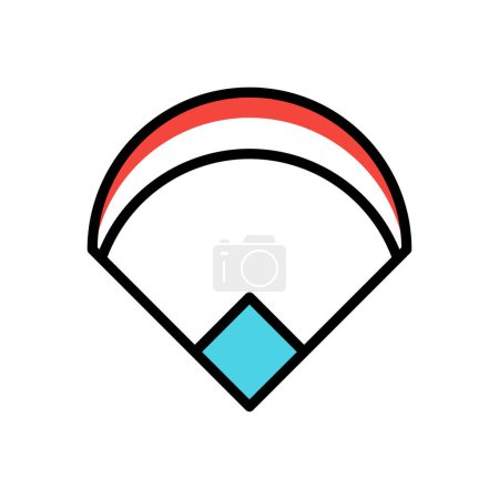 Téléchargez les illustrations : Icône de terrain de baseball, illustration simple web - en licence libre de droit
