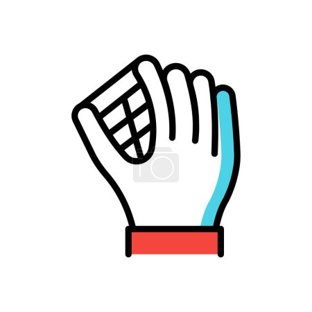 Téléchargez les illustrations : Balle attraper gant icône, web illustration simple - en licence libre de droit