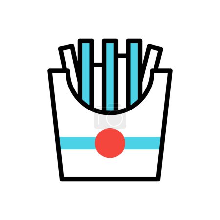 Illustration for French fries icon, web simple illustration - Royalty Free Image