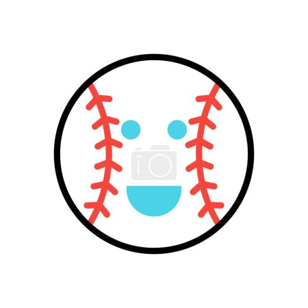 Téléchargez les illustrations : Icône de baseball, illustration simple web - en licence libre de droit