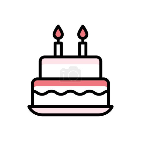 Ilustración de Icono de pastel de cumpleaños, ilustración simple web - Imagen libre de derechos