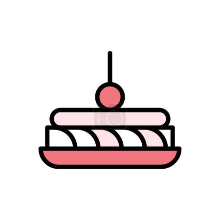 Téléchargez les illustrations : Icône gâteau d'anniversaire, illustration simple web - en licence libre de droit