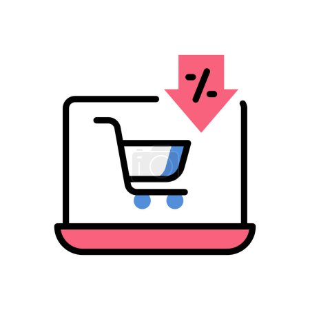 Ilustración de Icono de compras en línea vector ilustración - Imagen libre de derechos
