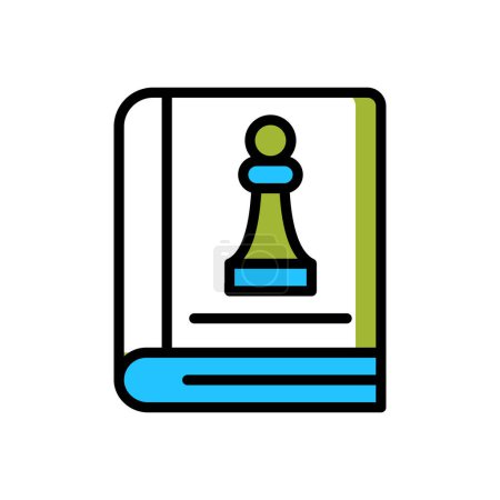 Téléchargez les illustrations : Livre d'échecs icône, web illustration simple - en licence libre de droit