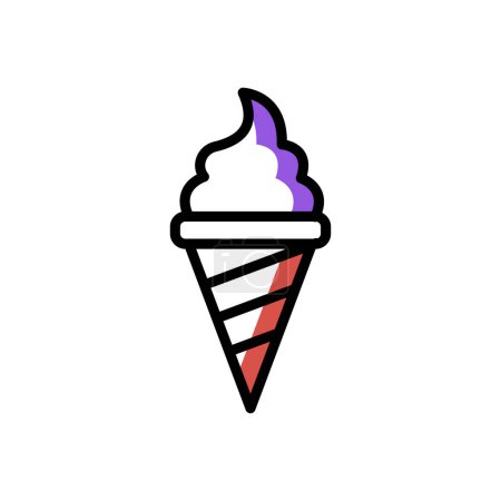 Téléchargez les illustrations : Icône de cône de crème glacée, illustration simple web - en licence libre de droit