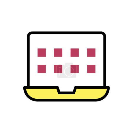 Illustration for Laptop with grid icon, web simple illustration - Royalty Free Image