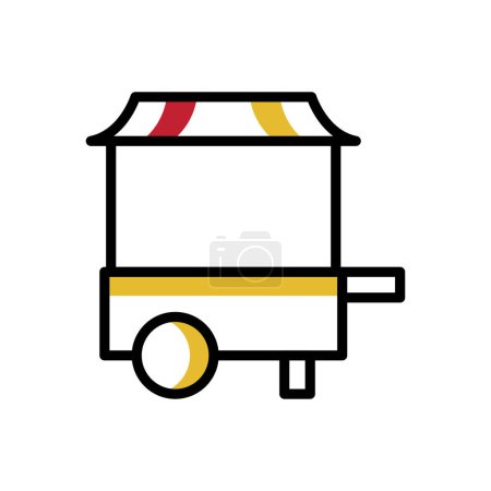 Téléchargez les illustrations : Icône de camion alimentaire, illustration simple web - en licence libre de droit