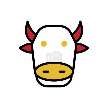 Illustration for Ox  icon, web simple illustration - Royalty Free Image